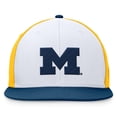 thumbnail image 2 of Men's Top of the World White/Navy Michigan Wolverines Tri-Tone Heritage Collector Fitted Hat, 2 of 4