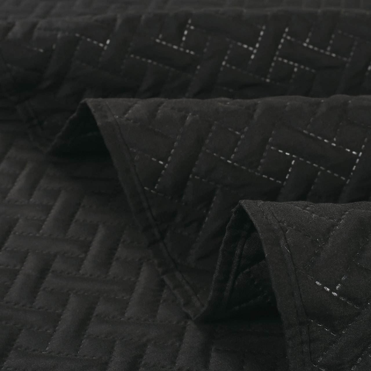 Legacy Decor 3 Pcs Squared Stitched Pinsonic Reversible All Season Bedspread Quilt Coverlet Oversized Queen Size Black Color, All Ages.
