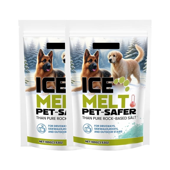 Ice Melt Pet-Safer Formula for Driveways Sidewalks Roofs and Outdoor Stairs Net Weight 100g 353oz Resealable Bag