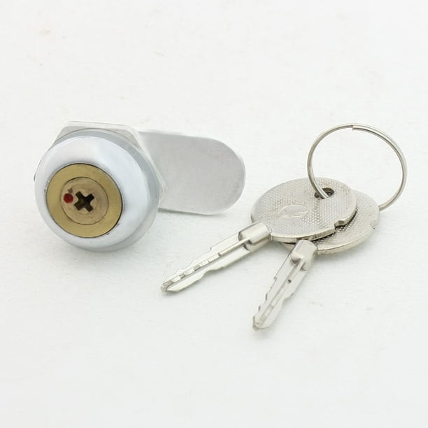 Buzón de muebles de metal cilíndrico con cerradura de cam 24 mm de diámetro con 2 llaves