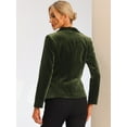 thumbnail image 4 of Abrigo De Oficina Para Mujer Chaqueta De Terciopelo Con Botones Y Cuello Chal Sólido Verde Oliva S, 4 of 6
