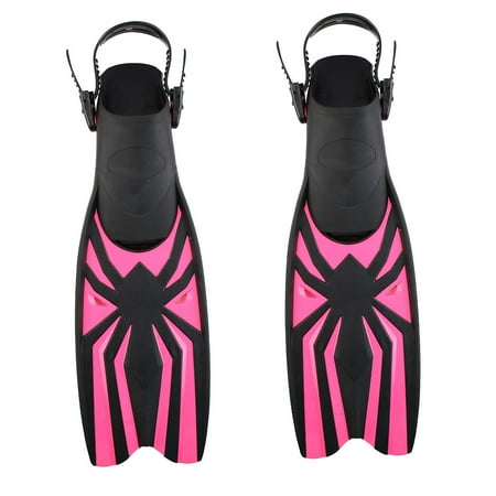 Full Foot Freediving Fins Swimming Diving Snorkelling Training Adjustable Full Foot Non-slip Snorkel Floating Fins Flippers Blue Size M Pair ()