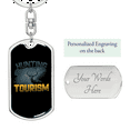 thumbnail image 2 of Hunting Tourism Deer Stainless Steel or 18k Gold Premium Swivel Dog Tag Keychain, 2 of 10