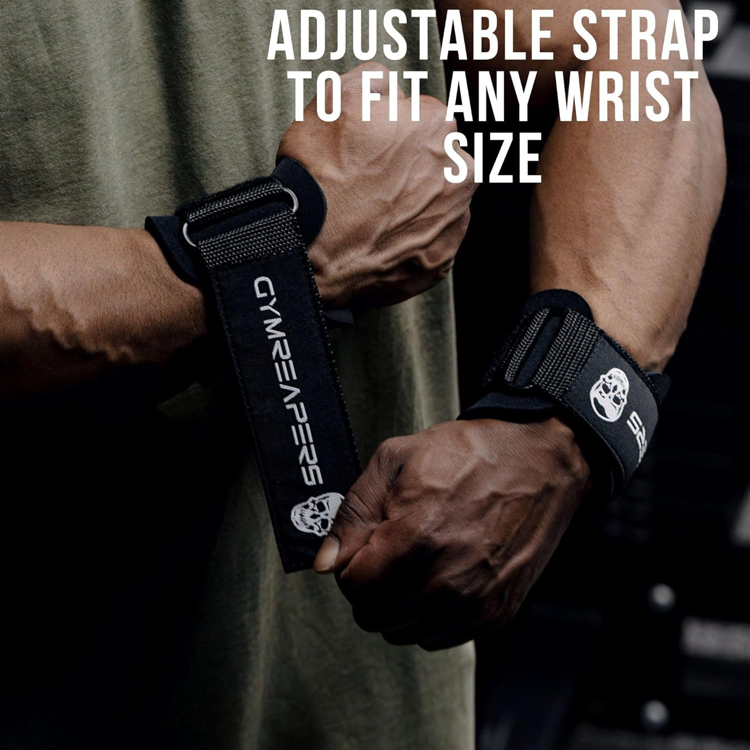 Gymreapers Weight Lifting Hooks (Pair), Heavy Duty Power Wrist Straps Hand Grip Support For Deadlifts, Pull Ups, Shrugs - Gym Gloves For Men and Women (Gray)