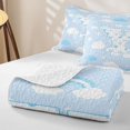 thumbnail image 4 of Feelyou Love Heart Letter Y Quilt Full for Boys Girls, Cloud Rainbow Full Bedspread Sets, Blue, 3 Pieces, 4 of 7