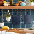 thumbnail image 2 of duomi-Ribbed Soft Silicone Pot Holder 2-Pack Set, Ink Blue, 7"x9", 2 of 4