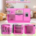 thumbnail image 6 of iYofe Play Kitchen Sets for Kids Ages 2+, Wood Kids Kitchen Playset for Toddlers with Real Lights & Sounds, Pretend Play Toys Kitchen with Cookware Accessories, Pink, 6 of 10
