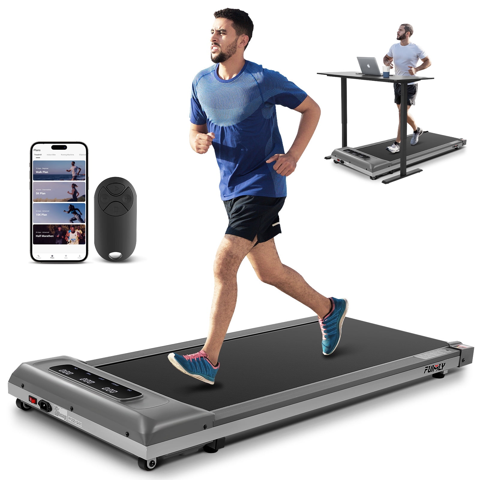 Walking Pad&Under Desk Treadmill for Home&Office, Speed Range 0.5~3.8mph, 300 lbs Weight Capacity
