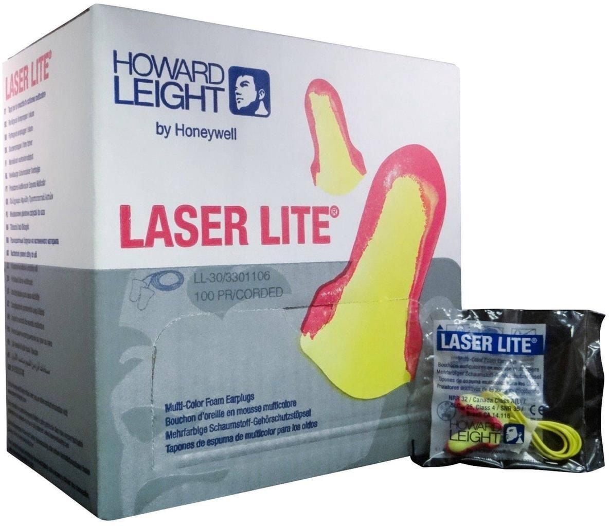 Howard Leight Laser Lite Ear Plugs 100 PAIRS 200 Comfortable Foam Work Snoring 