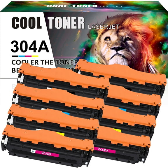 Ink realm Compatible Toner for HP 304A CC530A CC531A CC532A CC533A Used for Color Laserjet CM2320nf CM2320n CM2320fxi CM2320 CP2025 CP2025dn CP2025n Printer Ink 2Black 2Cyan 2Magenta 2Yellow, 8-Pack