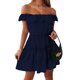 thumbnail image 1 of Txlixc Vestido de Mujer con Hombros Descubiertos, Color sólido, sin Mangas, con Volantes, de Longitud Media, para Fiesta, Club Txlixc Home Furnishing, 1 of 5