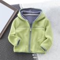 thumbnail image 2 of Generic Toddler Kids Baby Outwear Long Sleeve Round Neck Solid Color Jacket Zipper Hooded Windproof Long Sleeve Coats for Girls Boys for Holiday Winter Party Christmas（5-6 Years Green）, 2 of 5