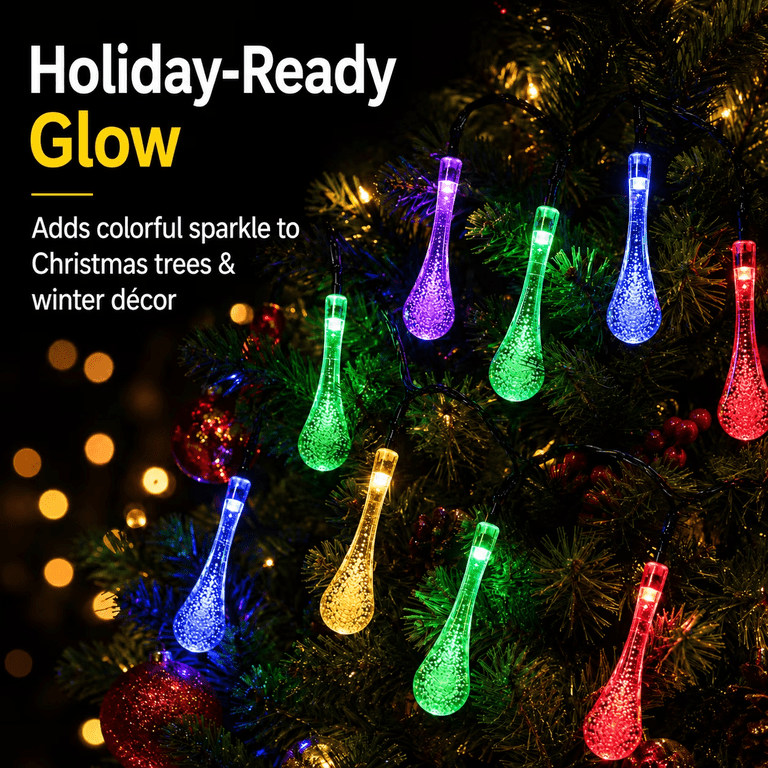 Mehoom 100 Count Solar LED String Lights, 39 Ft Multicolor photo 4
