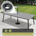 thumbnail image 6 of Crestlive Products 95" Patio Outdoor Dining Table for 8-10, Sturdy Aluminum Frame Wood-Grain Top with Umbrella Hole, Grey, 6 of 7
