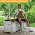 thumbnail image 4 of Dextrus Outdoor 120 Gallon Resin Deck Box, White, 4 of 5