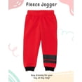 thumbnail image 3 of Disney Mickey Mouse Toddler Boys’ Outfit Set - Two Piece Red Hoodie Sweatshirt with Holographic Patch & Stripe Jogger Pants (Red, 3T), 3 of 5