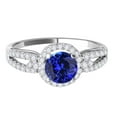 thumbnail image 2 of Mauli Jewels Engagement Rings for Women 1.15 Carat Halo Tanzanite And Diamond Engagement Ring 4 Prong-Setting 14k White Gold, 2 of 6