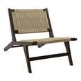 thumbnail image 2 of JONATHAN Y Parker Mid-Century Modern Woven Seagrass Wood Armless Indoor Lounge Chair, Dark Brown, RLX1000B, 2 of 5