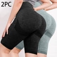 thumbnail image 2 of Wancir 2 Pack Women's Knee Length Leggings-High Waisted Capri Pants Biker Shorts for Women Yoga Workout Shorts Summer, 2 of 3