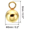 thumbnail image 2 of 30pcs Steel Bead Charm, 5mm Stainless Steel Ball Pendants Charm Metal Round Beads for Jewelry Making, Gold Tone, 2 of 7