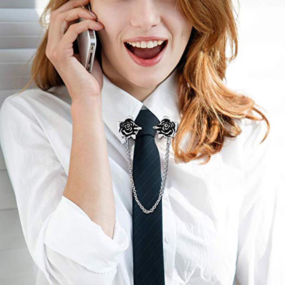 3Pcs Sweater Shawl Clips Set Retro Cardigan Collar Clips Flower Pearl