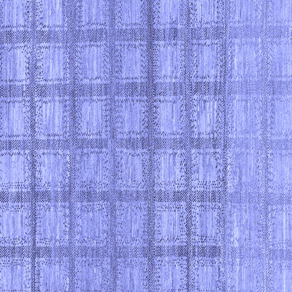 Ahgly Company Indoor Square Checkered Blue Modern Area Rugs, 3' Square