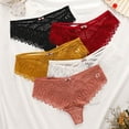 thumbnail image 4 of Tanga de encaje sexy de alta gama para mujer, lencería con lazo cruzado en la cintura a media altura, 4 of 6