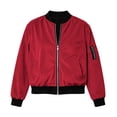 thumbnail image 5 of QQNHM Womens Corduroy Bomber Jacket Full Zipper Long Sleeve Lightweight Coat Fall Casual Baseball Outerwear, 5 of 6