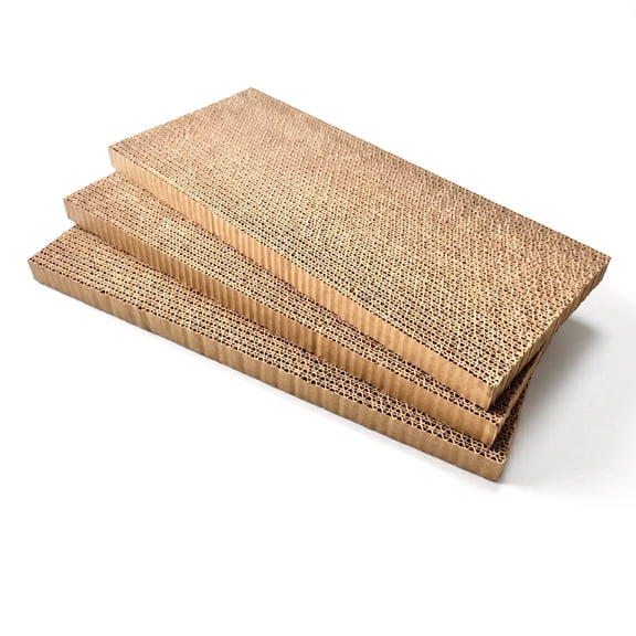 VOLIVO Corrugated Cat Scratcher Cardboard, Reversible Cat Scratching Pad for Indoor Cats and Kitten, 3 Pack