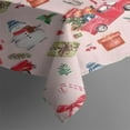 thumbnail image 3 of Pink Christmas Red Truck and Snowman Pattern Rectangle Tablecloth 60"x84",Waterproof Polyester Rectangle Table Cloth, Wipeable Spillproof Polyester Tablecloth for Dining, Camping, Indoor and Outdoor, 3 of 5