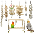 thumbnail image 1 of 7-Pack Small Bird Parrot Swing Chew Toys - Wall Clock Bird C, 1 of 5