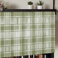thumbnail image 5 of Sage Green Plaid Rod Pocket Curtain Valance, Modern Art Checkered Farmhouse Farmhouse Window Valance for Living Room, Bedroom, Kitchen 42"W x 12"L, 5 of 9