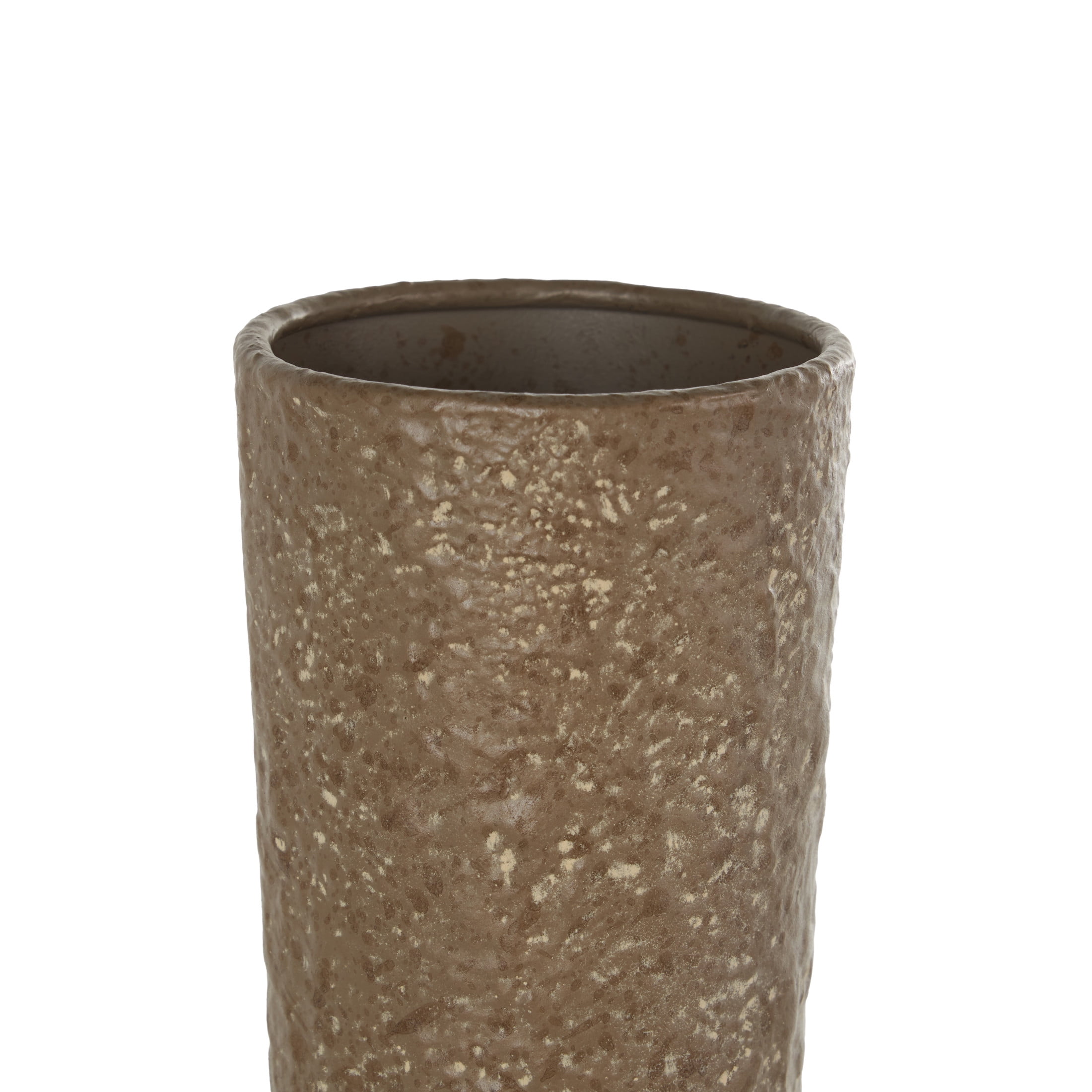 DecMode 17" Antique Inspired Brown Metal Vase with Handles