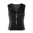 thumbnail image 4 of JGGSPWM Women's V Neck Velvet Vest 6 Button Formal Sleeveless Jacket Fashion Waistcoat Suit Vest Velvet V Neck 6 Button Formal Business Vests Sleeveless Jacket Black L, 4 of 7