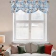 thumbnail image 2 of Tie Up Valance Curtain for Kitchen,Watercolor Marine Shell Conch Starfish Rod Pocket Short Curtains Adjustable Tie-Up Shade Valances,Ocean Life Blue Stripes Window Treatment for Bathroom Living Room, 2 of 9
