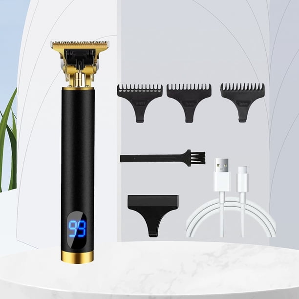 Cortar El Pelo Kit Afeitado Cortapelos Eléctrico T Blade Regalo (+pantalla LED) Negro