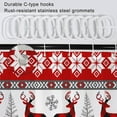 thumbnail image 4 of Christmas Shower Curtain, Red Xmas Deer Shower Curtain Snowflake Pine Shower Curtain with Hooks for Christmas New Year Bathroom Decor, 72x72 Inch, 4 of 6