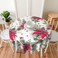thumbnail image 4 of Merry Christmas Tablecloth Round Table Cover Washable Polyester Table Cloth for Kitchen Party Picnic Dining Decor 60 Inch, 4 of 5