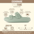 thumbnail image 3 of Cushionaire Fame Pillow Recovery Sandals for Women, Adjustable Double Buckle Waterproof EVA Cloud Slides for Women, 3 of 19