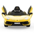 thumbnail image 5 of Garvee Ride on Car for Kids 12V Licensed Lamborghini Electric Toys Vehicles with Remote Control Battery Powered Sports Car, 2 Speeds, Sound System, LED Headlights and Hydraulic Doors (Yellow), 5 of 9