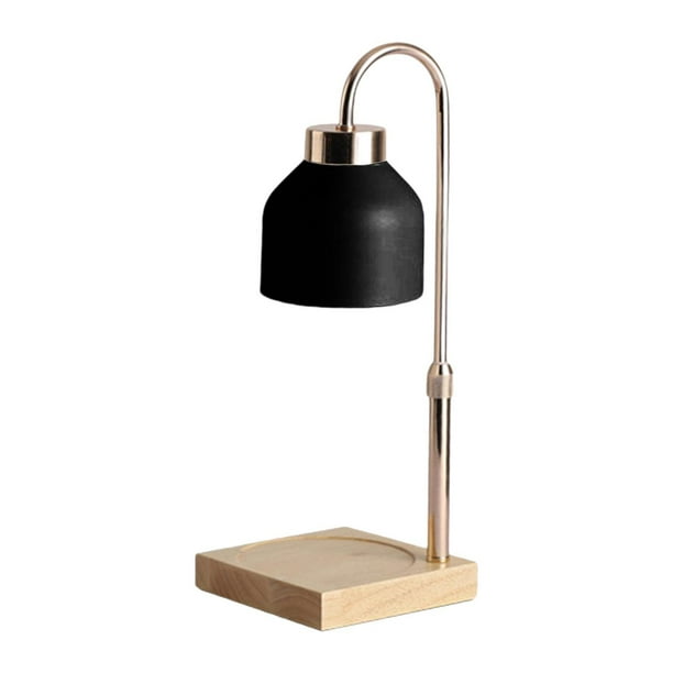Lámpara calentadora de velas con adaptador estadounidense para dormitorio, mesa y sala de estar Negro