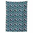 thumbnail image 2 of Geometric Tablecloth, Vintage Abstract Grunge Half Rounds Pattern, Rectangle Satin Table Cover Accent for Dining Room and Kitchen, 60" X 84", Blush Seafoam Sea Blue, by Ambesonne, 2 of 2