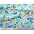 thumbnail image 3 of Soimoi Green Cotton Duck Fabric Balloon & Dinosaur Kids Printed Fabric 1 Yard 56 Inch Wide, 3 of 3