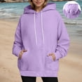 thumbnail image 4 of Cute Cat Ear Hoodies for Women 2025 Fall Winter Long Sleeve Plain Hooded Sweatshirt with Pockets Pullover Tops, 4 of 5