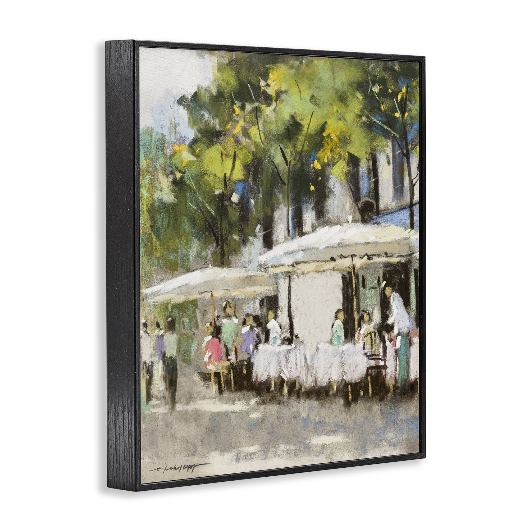 Stupell Industries Sunny Street Cafe Dining Black Framed Giclee Art, design by Anthony Orme