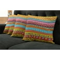 thumbnail image 5 of Ambesonne Colorful Throw Pillow Cover 4 Pack, Stripes with Hearts, 20", Multicolor, 5 of 5