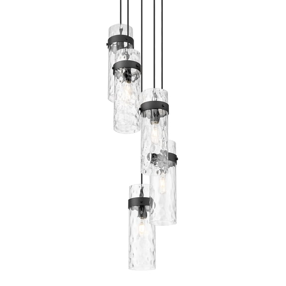 Z-Lite 7002P5-5R-MB Fontaine 5 Light 15" Wide Chandelier - Black