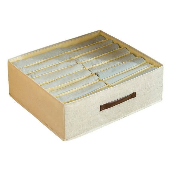 Large Capacity Storage Box - Partition Design, Dustproof, Keep Tidy - 14 Grids, Extra Large, Double Row - Clothes Pants Organizer - Bedroom Supply