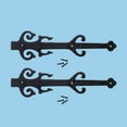 thumbnail image 3 of Renovators Supply Garage Door Decorative Hardware 12" Black Wrought Iron Poseidon Trident Design Dummy Strap Hinge w/Screws, Pack of 2, 3 of 8