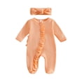 thumbnail image 1 of Baby Bodysuit For Boys And Girls Long Sleeve Footed Romper with Snap Closure In Solid Colors For Fall And Winter Infant Wear, 1 of 6